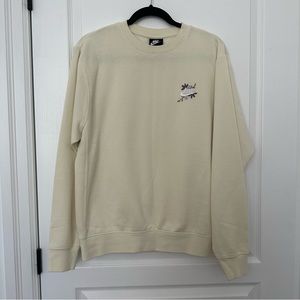 NIKE CREWNECK CREAM COLOR WITH CUSTOM FLORAL EMBROIDERY